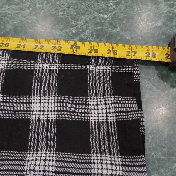 Hot Topic Women Pants Large Black White Plaid Gothic Steampunk Y2K Stretch Goth - Picture 10 of 11